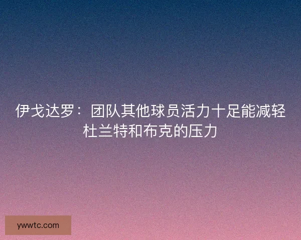 伊戈达罗：团队其他球员活力十足能减轻杜兰特和布克的压力